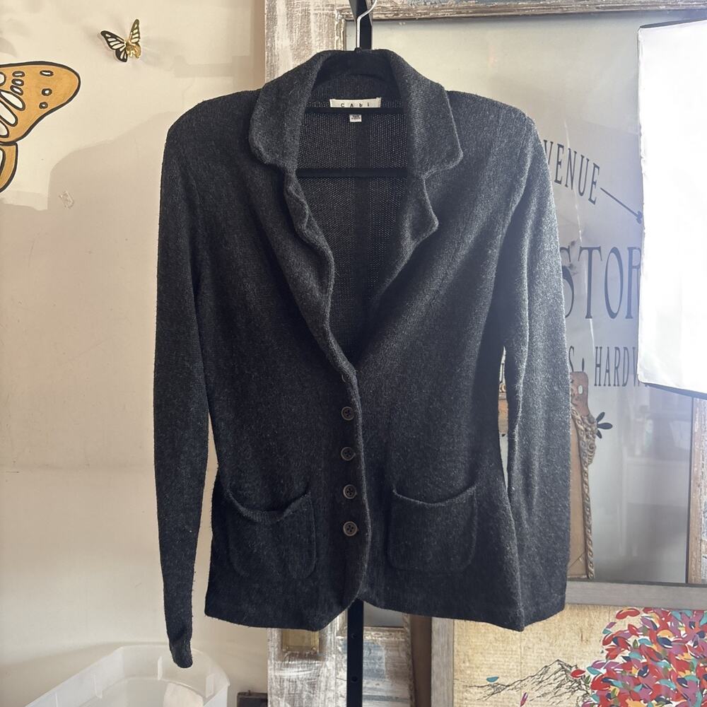 Women’s Charcoal Gray Cabi Cardigan Sweater Size Medium